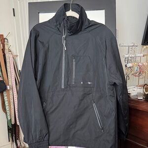 Unisex Black Windbreaker Jacket- oversized small